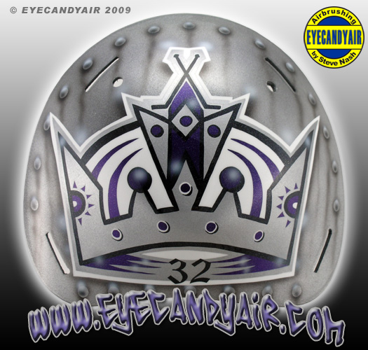 Jon Quick Kings 2009 Sportmask Airbrush Painted Goalie Mask backplate by EYECANDYAIR mask artist