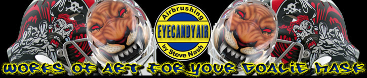 EYECANDYAIR Goalie Mask and Helmets Painting Official Banner