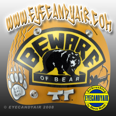 Tim Thomas Beware of Bear 2008 airbrushed Sportmask Mage by EYECANDYAIR