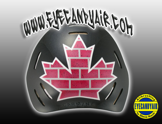 Custom Painted goalie mask backplate by EYECANDYAIR