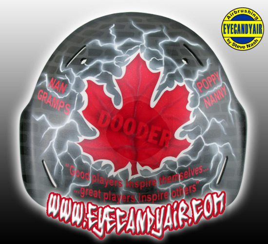 Custom Goalie Mask Painting Airbrushed Sportmask by Artist Steve Nash EYECANDYAIR- Toronto