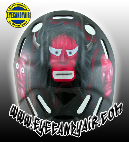 >False Faces Custom Airbrush Painted Wright Goalie Mask by Steve Nash EYECANDYAIR- Toronto
