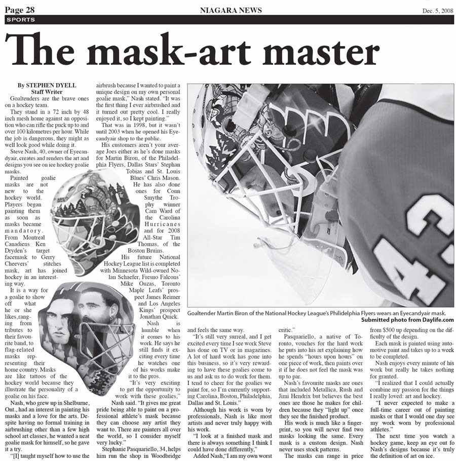 Martin Biron New York Rangers Third Jersey 85th Anniversary Goalie Mask  Custom Airbrushed by Steve Nash of EYECANDYAIR