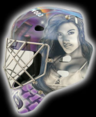 EYECANDYAIR Goalie Mask Airbrush Painting