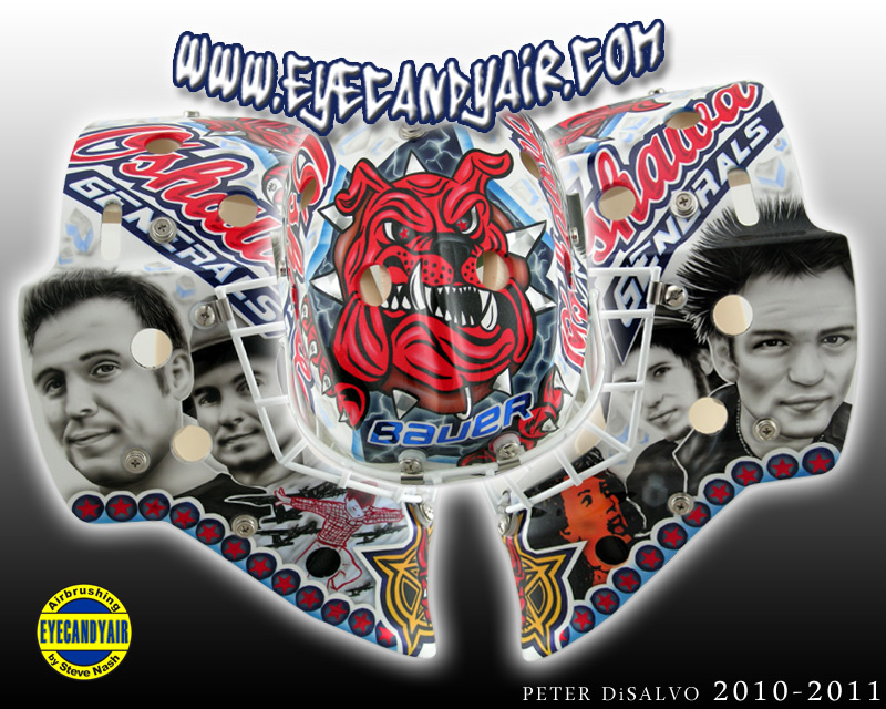 Peter DiSalvo Sum 41 Tribute Goalie Mask Custom Airbrush Painted by Steve Nash of EYECANDYAIR