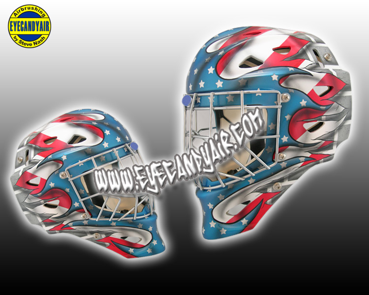 Custom Painted Goalie Mask by EYECANDYAIR on an Itech