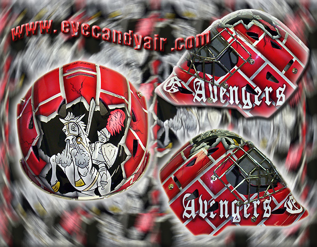 Custom Painted ITECH Goalie Mask by EYECANDYAIR