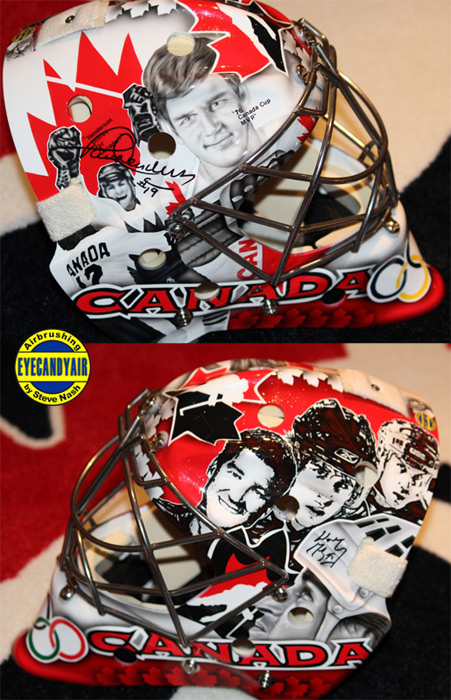 Airbrushed goalie mask by EYECANDYAIR