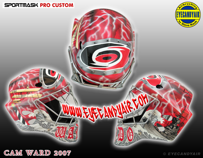 Cam Ward Custom 2007 Airbrush Painted Sportmask Pro Custom by EYECANDYAIR