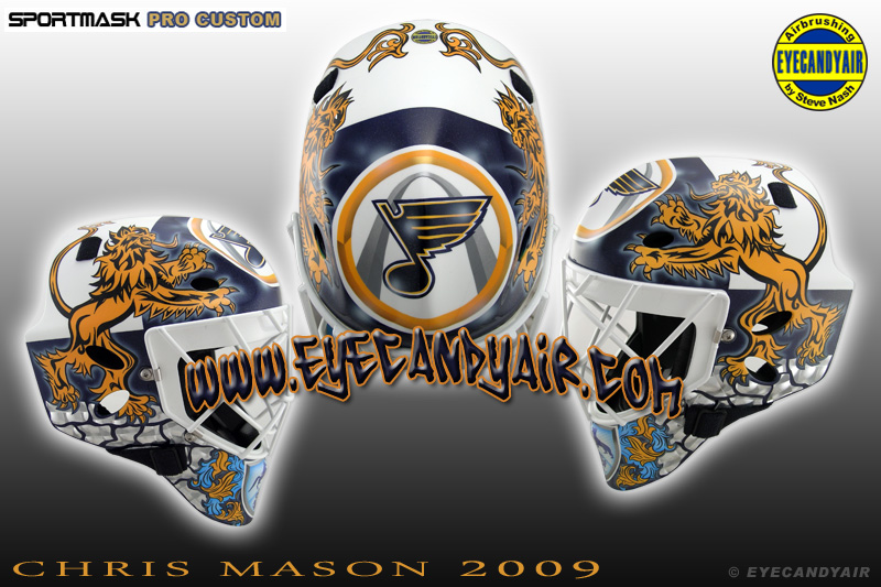 Chris Mason STL Pro Custom Goalie Mask Professionally Airbrush Painted by Steve Nash EYECANDYAIR- Toronto