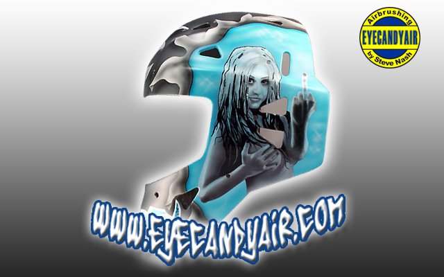 Custom Painted Christina Augileira Tribute Goalie Mask by EYECANDYAIR