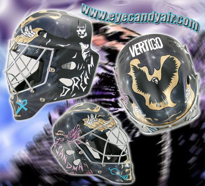 Custom Painted Sandman Sportmask T3 Goalie Mask by EYECANDYAIR