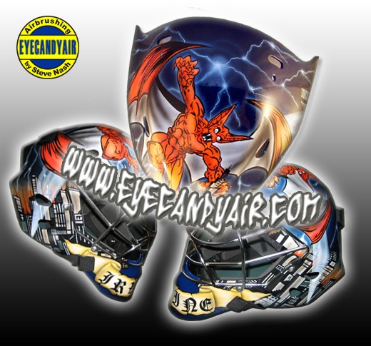 Custom Painted Sportmask Goalie Mask by EYECANDYAIR