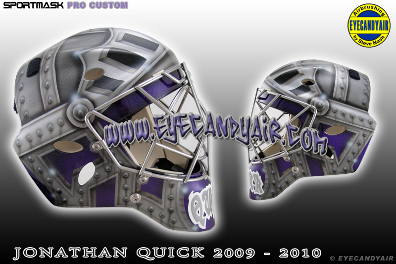 airbrushed Jonathan Quick LA Kings 2009 painted goalie mask art EYECANDYAIR