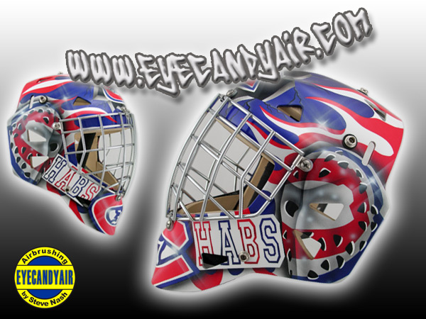 Custom Airbrush Painted Eddymask Goalie Mask by EYECANDYAIR