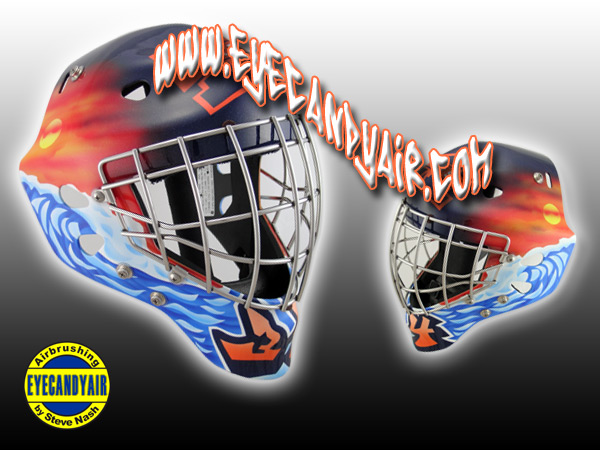 professional airbrushed goalie mask art by EYECANDYAIR steve nash