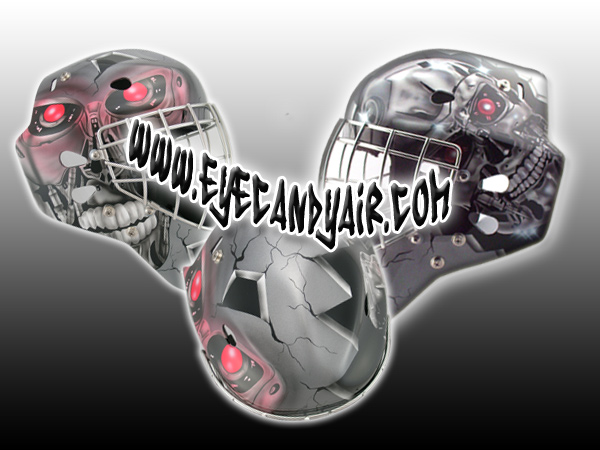 Custom Airbrush Painted  Sportmask Goalie Mask by EYECANDYAIR