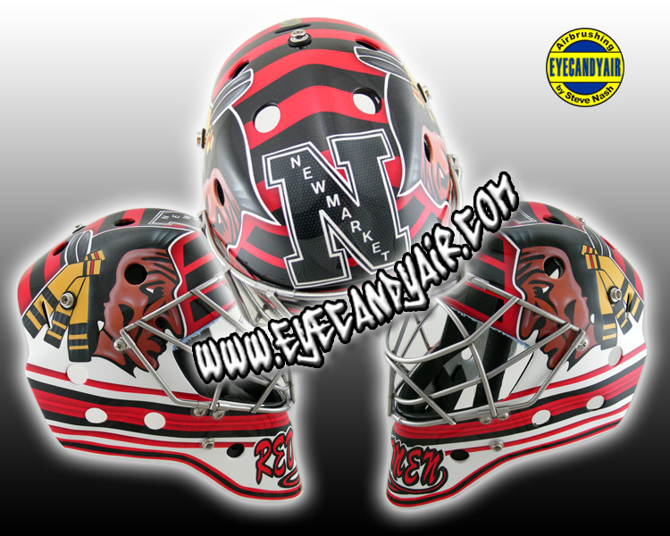 Custom airbrushed Goalie Mask Painted by Artist Steve Nash EYECANDYAIR- Toronto