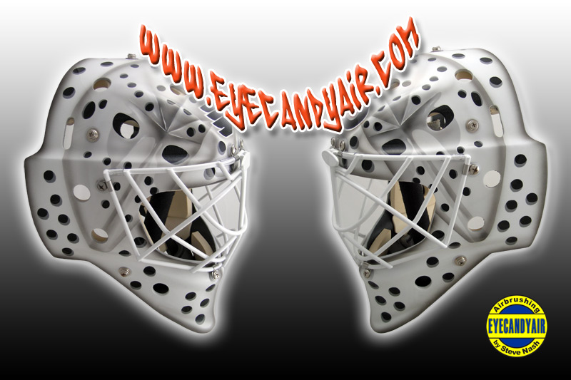 Vintage Tribute ITECH Goalie Mask Airbrush Painted by Steve Nash of EYECANDYAIR