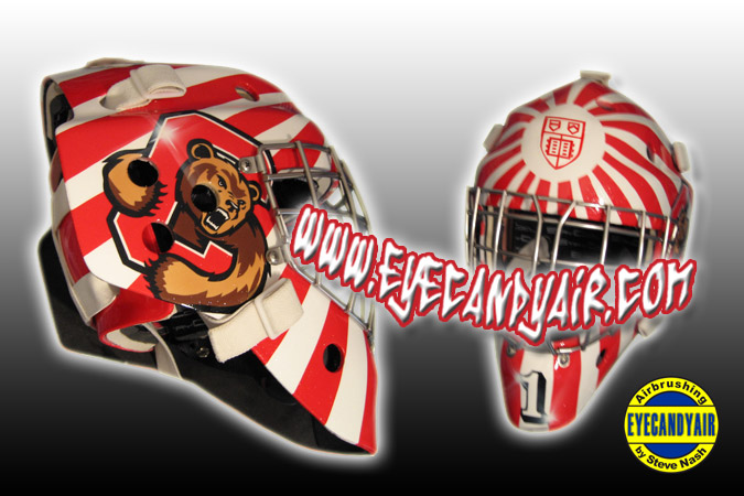 Custom Airbrush Painted Goalie Mask by EYECANDYAIR