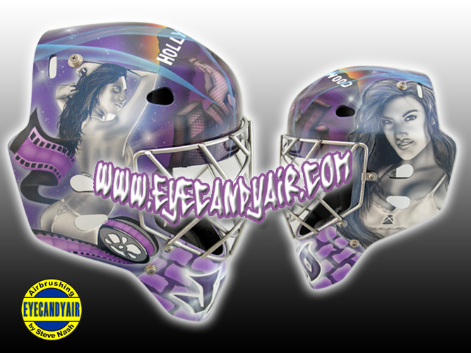 Tribute Custom Airbrush Painted Goalie Mask by EYECANDYAIR