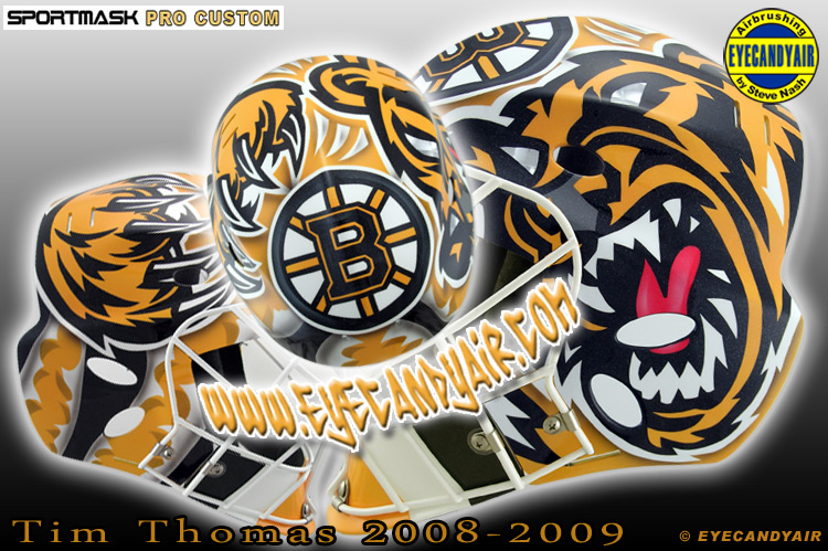 Tim Thomas 2009 Custom airbrush Painted Sportmask MageRS by EYECANDYAIR canada