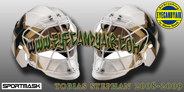 Tobias Stephan Dallas Stars Custom Airbrush Painted Goalie mask Sportmask Mage by EYECANDYAIR